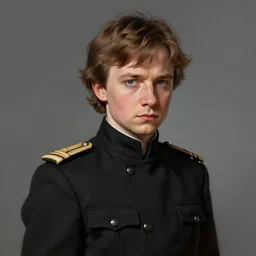 portrait of a man by greg rutkowski, looks like domhnall gleeson, wearing black colored admiral uniform of the corellian confederation, arrogant and sinister attitude, star wars expanded universe, she is about 1 6 years old, highly detailed portrait, digital painting, artstation, concept art, smooth, sharp foccus ilustration, artstation hq