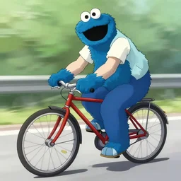 cookie monster riding akira cycle by ilya kuvshinov katsuhiro otomo