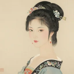 a portrait of an elegant lady, nib painting