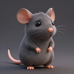 female furry mini cute style, character adoptable, highly detailed, rendered, ray - tracing, cgi animated, 3 d demo reel avatar, style of maple story and zootopia, maple story rat girl, grey rat, dark skin, soft shade, soft lighting
