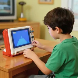 boy playing nintendo in the 80\'s