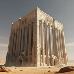 close shot of a giant immense squared crematorium gothic architecture advanced technology scifi architectural structure desert planet, bruce pennington,