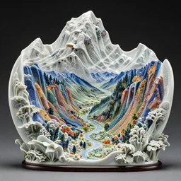 new zealand landscape made of white porcelain : : dan mcpharlin daniel merrian : : ornate, dynamic, particulate, rich colors, intricate, elegant, highly detailed, centered, artstation, smooth, sharp focus, octane render, 3 d