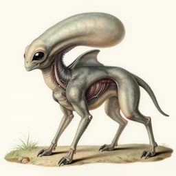mammalian alien species, anatomical diagram of biology, sharp focus, smooth, highly detailed by maria sibylla merian