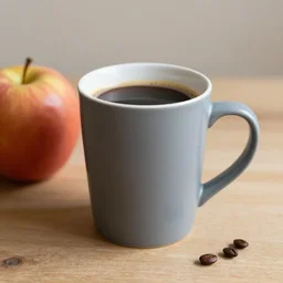 matte panting coffee with an apple