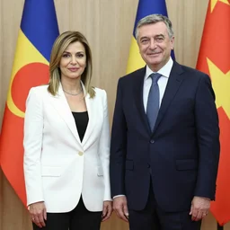 Neda Spasova and Boyko Borissov taking an official picture together