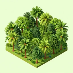 tropical forest in realistic style. isometric view