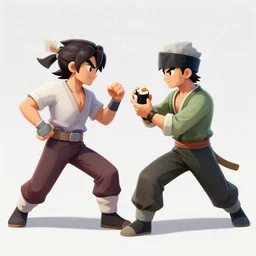 sushi fighting each other, digital art, digital painting, character design, trending, artstation
