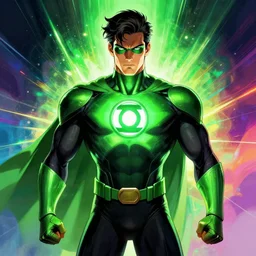 symmetry!! stunning portrait of dc's green lantern!! by victo ngai, kilian eng vibrant colours, dynamic lighting, digital art, winning award masterpiece, fantastically beautiful, illustration, aesthetically inspired by beksinski and dan mumford, trending on artstation, art by greg rutkowski, 8 k