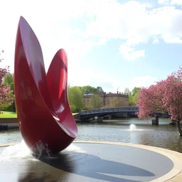 photo of the sculpture spoonbridge and cherry.
