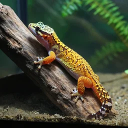gecko sitting inside a terrarium