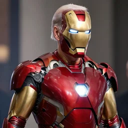 joe biden in iron mans costume, amazing likeness. very detailed. hd. 4 k. intricate detail