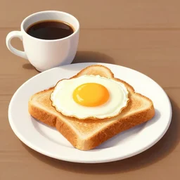 egg on toast with coffee, by greg rutkowski