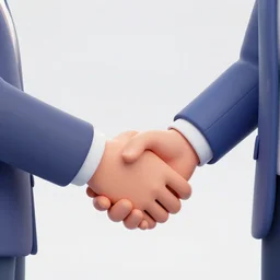 a highly detailed 3 d illustration of two people shaking hands