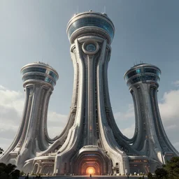 3 d sculpt of massive cyberpunk art deco brutalist zaha hadid'air traffic control tower'' aircraft carrier tower'' power station'complex scifi digital movie camera brutalist industrial military building facade, halo, star wars, ilm, star citizen halo, mass effect, high tech industrial, artstation unreal