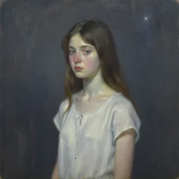 oil painting of a girl lost in space, mcbess, james jean