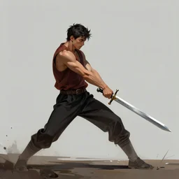 A guy pulling a sword from the ground, Digital Art, Art,