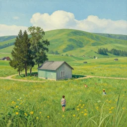 a beautiful scenic painting by artgerm and spike jonze and wes anderson and wlop