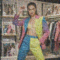 trouser suit for a rave, bright colors, photo for a magazine, photo for a store, fashion photography, Vogue, 135 mm, cinematic, high detail, 8k, dynamic pose,Smooth skin, perfect face