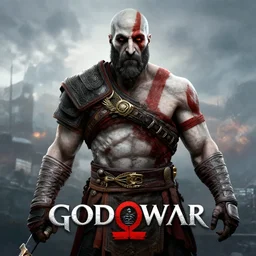 Sam Hyde in God of War 4, sigma male, rule of thirds, movie poster with no text, award winning photo, unreal engine