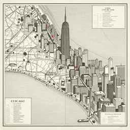 a beautiful map of Chicago By Gustave Doré