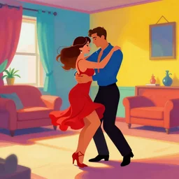 salsa in a colorful room, by greg rutkowski, art station