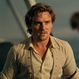 film still close - up shot of chris pratt as the titanic from the movie stop or my mom will shoot. photographic, photography