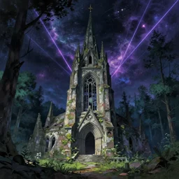 a beautiful ultradetailed anime illustration of monument abandoned architecture by paul cezanne, forest darkacademia magic realism cosmic laser, archdaily, wallpaper, highly detailed, trending on artstation.