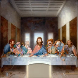 the painting of the last supper with family guy characters