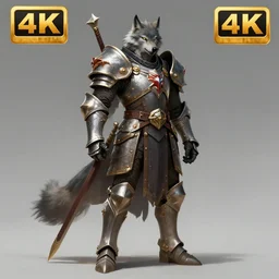 the wolf knight, art station concept art, 4 k