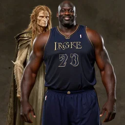 shaquille o'neal with the body of an ent from lord of the rings, high quality digital art, trending on artstation