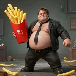 morbidly obese gordon freeman wielding a giant french fry