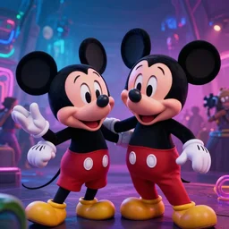 ! dream minnie and mickey mouse doing lsd at a rave highly detailed digital photograph cinematic lighting