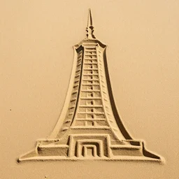 effeil tower made of sand, sand art
