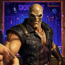 Selfie Photo of Doomguy in a 1993 Doom level