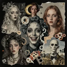 demented associations, surrealist collage art