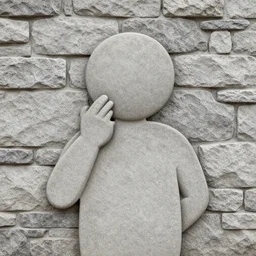 perplexed human - like dry stone wall