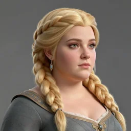 plump female dwarven noblewoman | complex blonde braided hairstyle | hyperdetailed | pencil sketch | donato giancola | waist-up portrait | dungeons and dragons |
