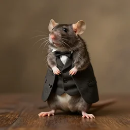 a rat wearing a suit in a 1 9 0 1 portrait photograph