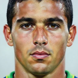 portrait of brazillian soccer player ronaldo nazario, very detailed eyes, hyperrealistic, very detailed painting by glenn fabry, by joao ruas, by artgerm