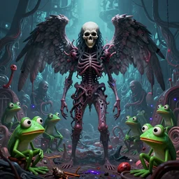 resolution 4k Oleg Vdovenko horror made in abyss design bizzare design body a field of cool colors shading pepe the frog paradise ,eradication, pogrom ,at war, the angel of death art in the style of and Oleg Vdovenko and Akihito Tsukushi