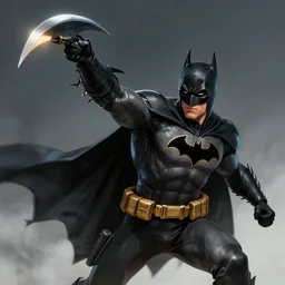 a still of xqc as batman throwing a batarang, digital art