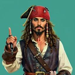 a bearded pirate, digital art