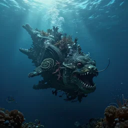 deep sea, by cedric peyravernay, highly detailed, excellent composition, cinematic concept art, dramatic lighting, trending on artstation