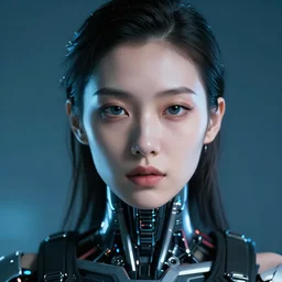 a close - up portrait of a cyberpunk cyborg girl, by jean fouqet, rule of thirds