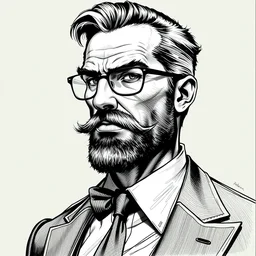 a smug modern aristocrat, head and shoulders character portrait, ink, highly detailed concept art by tim bradstreet