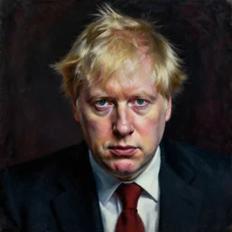 dark impressionist painting of a portrait of a horror monster looking like boris johnson