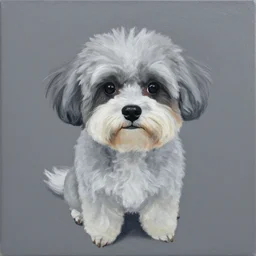 cute dog painted in style of alex grey, jeremy lipking