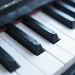 piano keys made of water
