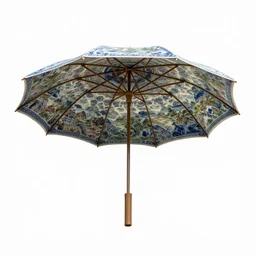 ceramic parasol, photorealistic, isolated on a pure white background, centered, entire object in frame, sharp focus, soft studio lighting